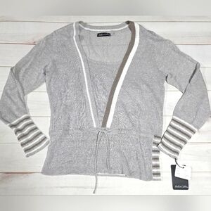 Dolce Cabo Grey Linen Blend Tunic Blouse Small - New With Tags